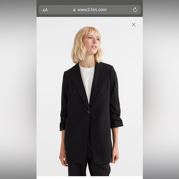 Gathered Sleeved Blazer - Picture 2 of 5